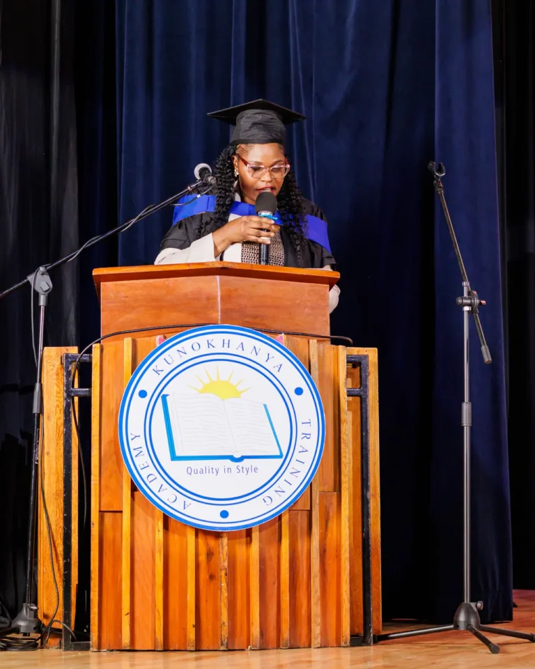 Speaker at the graduation podium